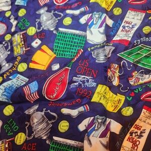 Vintage 1992 US Open Large 100 % Silk  Scarf Cover